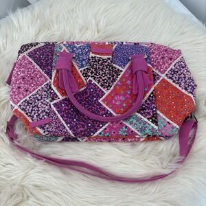 Vera Bradley Hadley Satchel Bag Purse, Modern Medley Patchwork, Pink/Orange, NWT